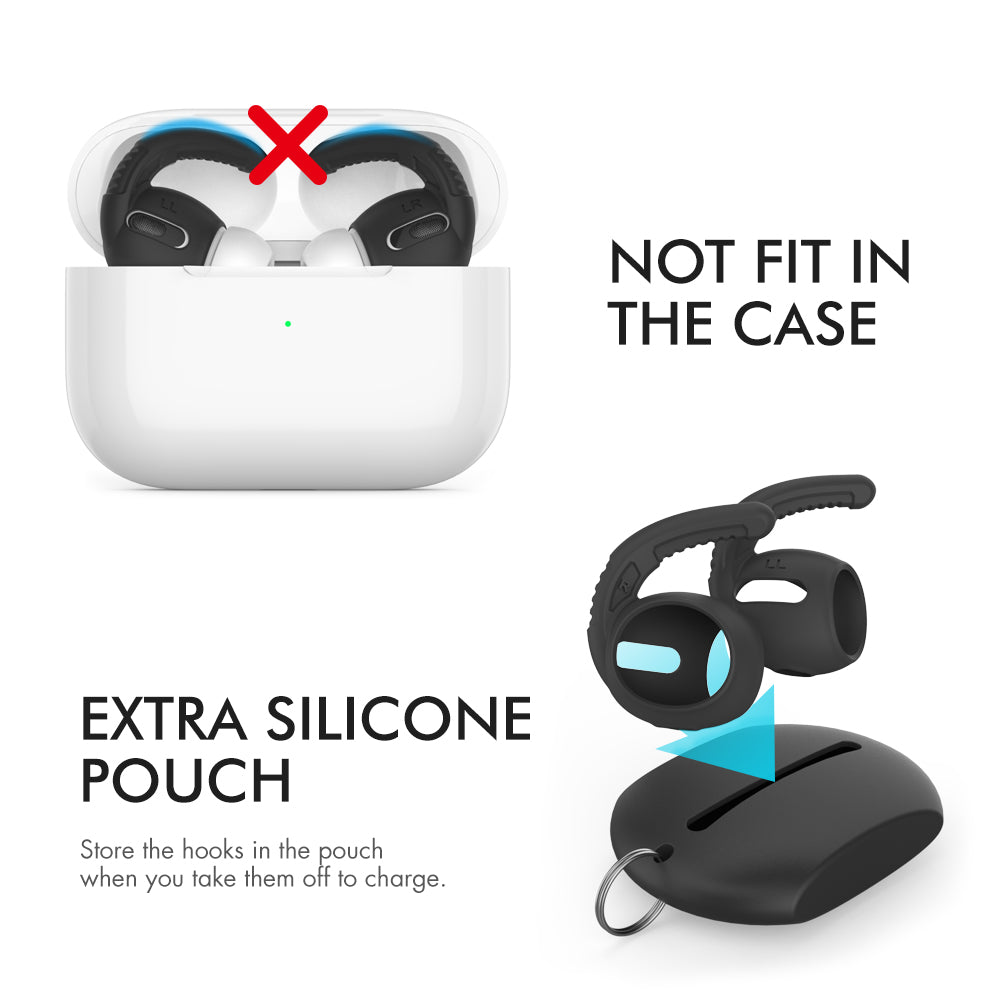 AHASTYLE PT-100 Silicone Ear Cover for Apple AirPods Pro Anti-Skid Ear Hooks 1 Pair Anti-Lost Ear Tips AHASTYLE PT-100 Silicone Ear Cover for Apple AirPods Pro Anti-Skid Ear Hooks 1 Pair Anti-Lost Ear Tips